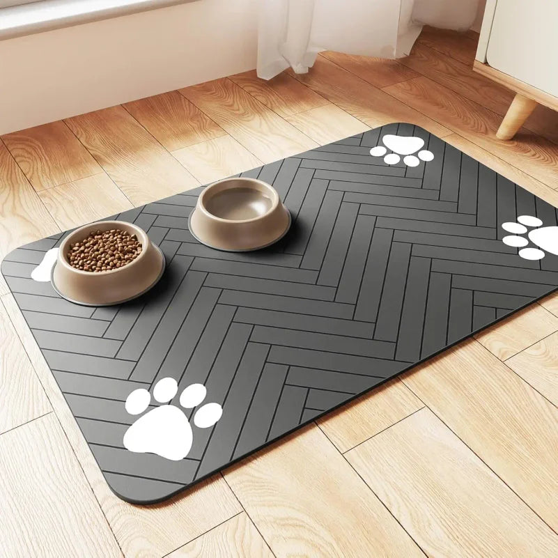 Tapete de alimentación para perros/gatos, absorbente