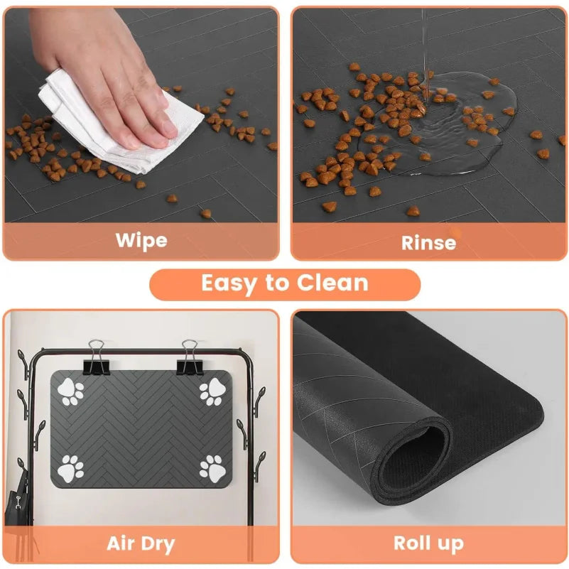 Tapete de alimentación para perros/gatos, absorbente