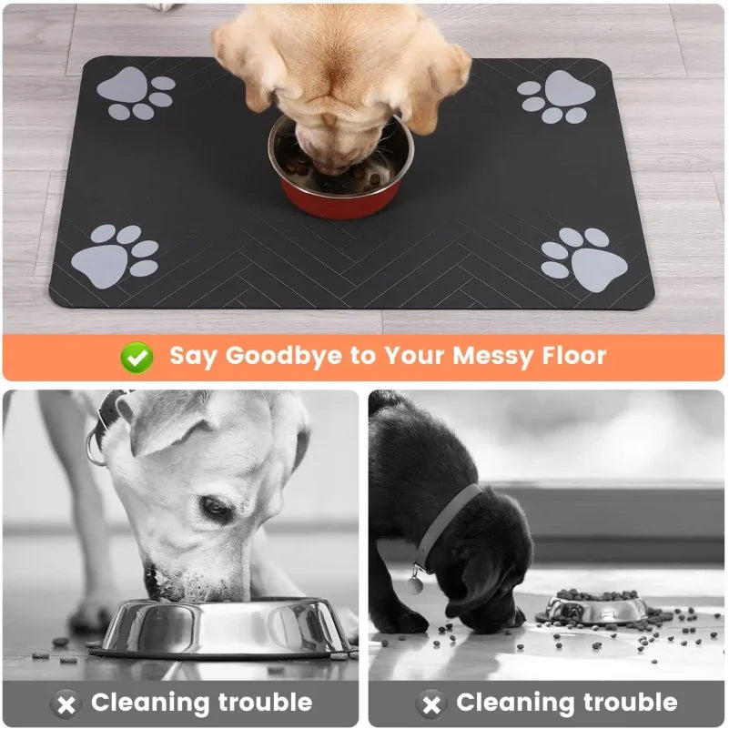 Tapete de alimentación para perros/gatos, absorbente